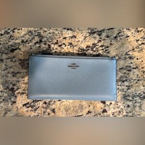 Coach Sky Blue Leather Clutch